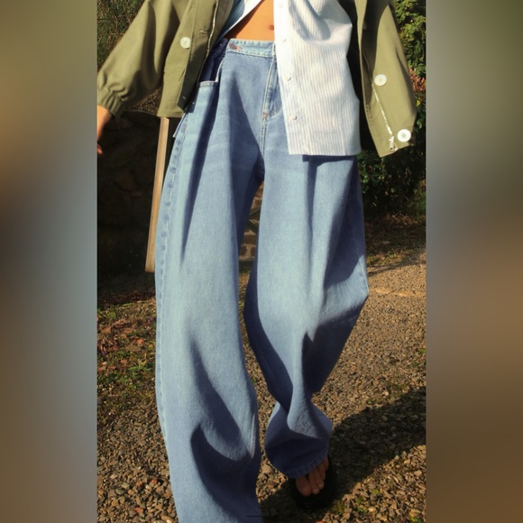 NWT Zara Loose Fit Wide Leg Z1975 Jeans Size 8 - Picture 7 of 11